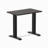 Desky Fixed Height Mini Burnished Wood Desk 800x500mm Matte Black Leg