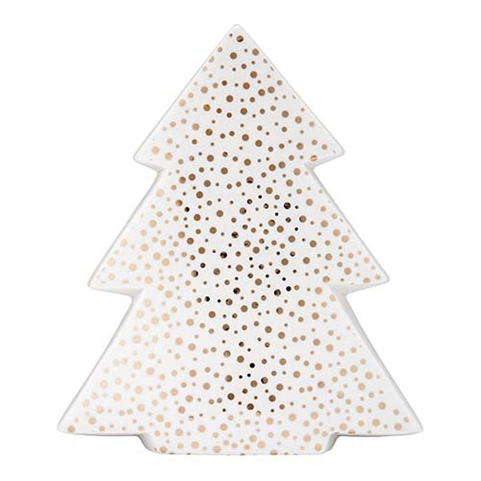 Ladelle Glitz White/Gold Tree 17cm Porcelain Seasonal/Festive Decoration