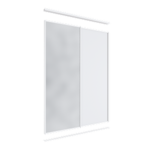 Lugna 2400 x 1201-1800mm 1 Mirror 1 Melamine Double Sliding Door Combo Package