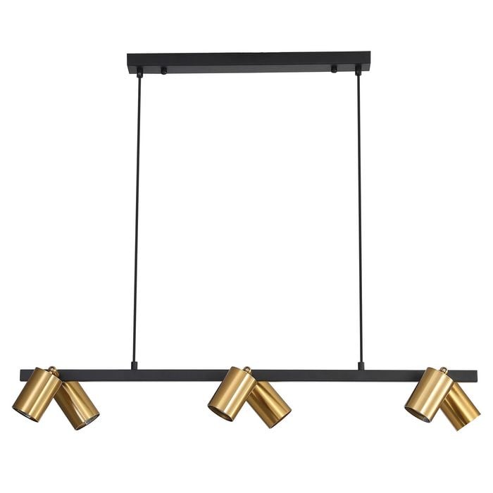 Oriel Lighting Bridge 6lt Spot Pendant Light Satin Brass