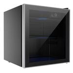 Advwin Mini Bar Fridge 46L Beverage Refrigerator Glass Door Small Fridge
