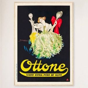 Galrie Ottone Extra Pure Olive Oil Vintage Kitchen Wall Art Poster for Home Decor, Wood Frame, A2 42 x 60cm (16 x 24inch)
