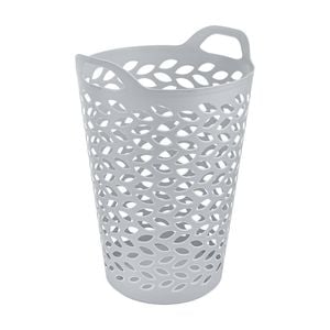 Ezy Storage 74L Fleur Flexi Laundry Basket Grey