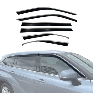 AUSGO Stainless Trim Weather Shields for Toyota Kluger 2021-Onwards Weathershields Window Visors Wind Deflectors