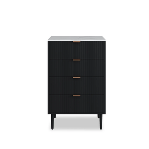 Big Lot 87.5cm Black Mila 4 Drawer Tall Chest