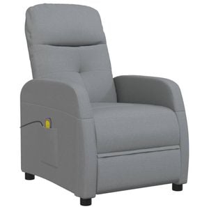 vidaXL Massage Chair Recliner Massage Office Chair Armchair Light Grey Fabric