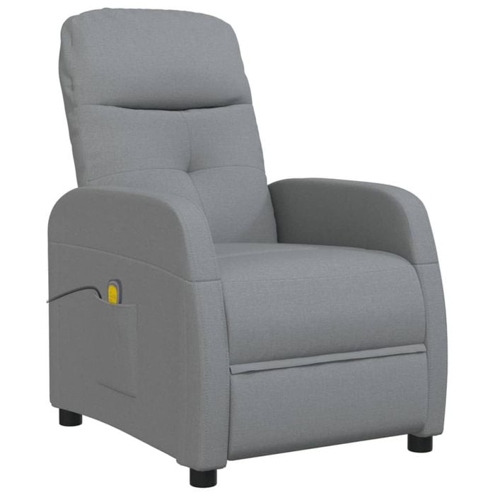 vidaXL Massage Chair Recliner Massage Office Chair Armchair Light Grey Fabric