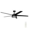 Brilliant 168cm Matte Black X Large 5 Blade Compass LED Light DC Ceiling Fan with Remote