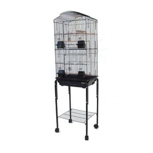 Dome Top High Bird Cage With Stand For Canary Finch Black