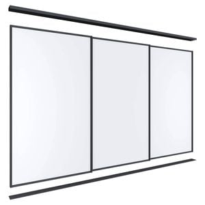 Lugna 2100 x 2701-3600mm Black Melamine Wardrobe Triple Sliding Doors