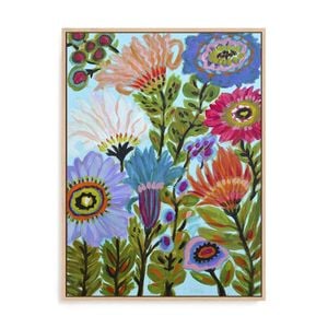 Artey | Secret Garden Floral IV - Framed Canvas - Natural Frame - 112 x 150cm