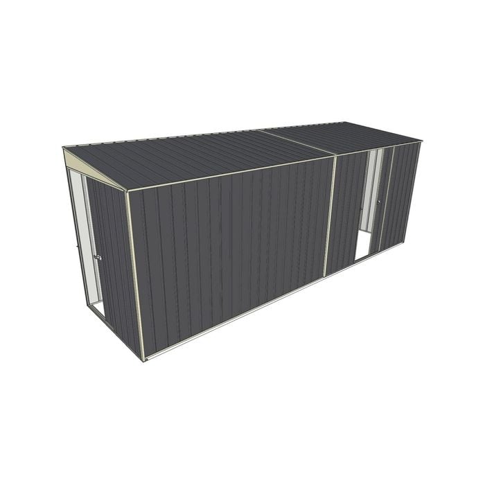 Build-a-Shed 1.5 x 5.2 x 2m Sliding Door Tunnel Shed with Sliding Side Door - Grey