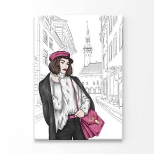 Modern Girl with Elegant Hand Bag Print 100% Australian Made 60x90cm (Stretched Canvas)