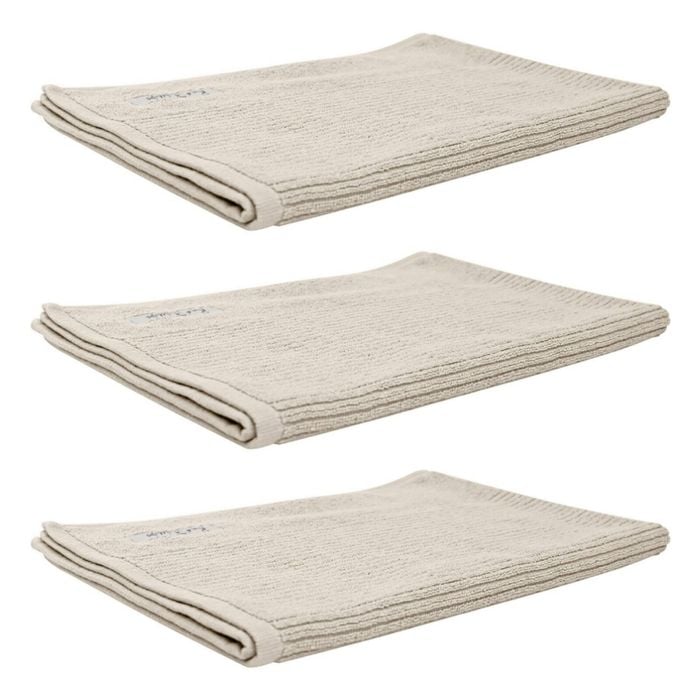 3x Bas Phillips Cairo Ribbed Towel Collection Cotton Bath Mat 78x48cm Desert