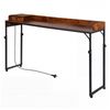 Levede Overbed Table 180cm 84-109cm Mobile with Charging Station Bedroom Brown