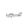 Ignite Laser Cessna Skyhawk 172 - Four-Seat Light Aircraft Silhouette Metal Wall Art Coated Black 15.7 inch - 40 cm