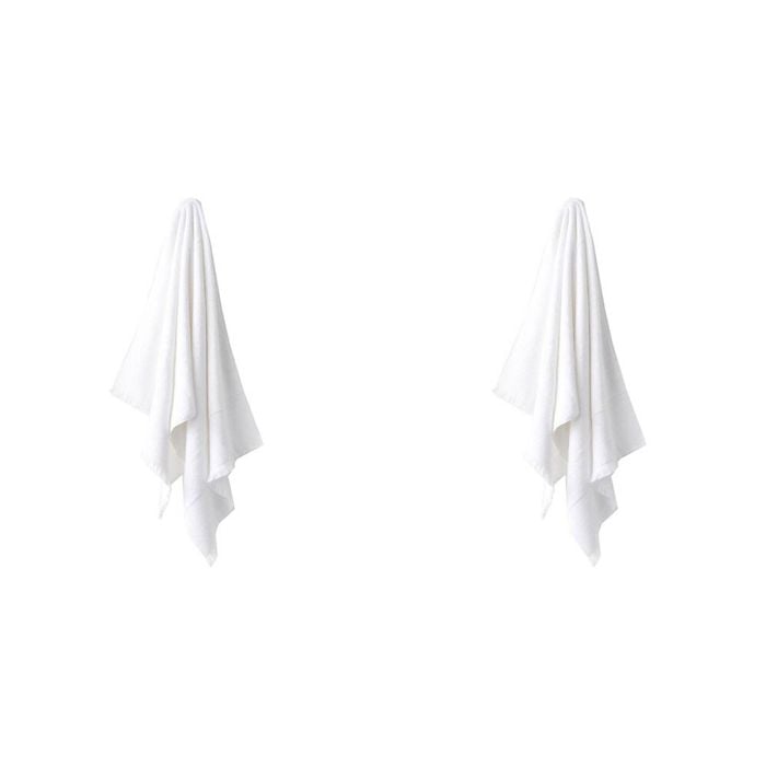 2PK Linen House Aria Cotton/Bamboo Bath Towel 69x139cm - White