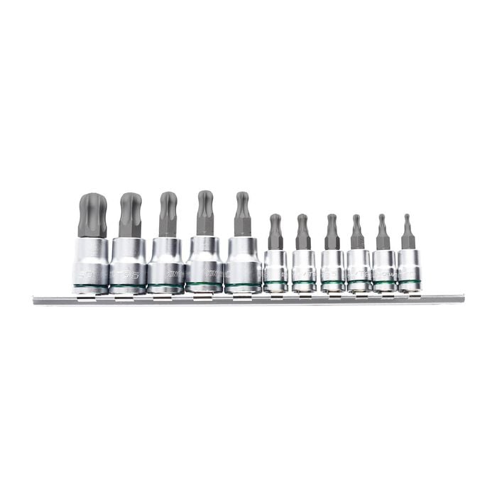 Kincrome 11 Piece 1/4" And 3/8" Drive Short Series Ball-End TORX Socket Set