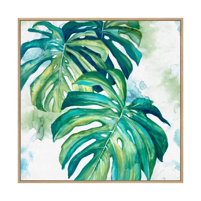 Artey | Summer Botanics I - Framed Canvas - Natural Frame - 50 x 50cm