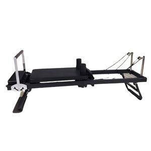 TOPONE Foldable Steel Frame Pilates Reformer Machine Perfect for Home Workouts - Beige/Black - Black