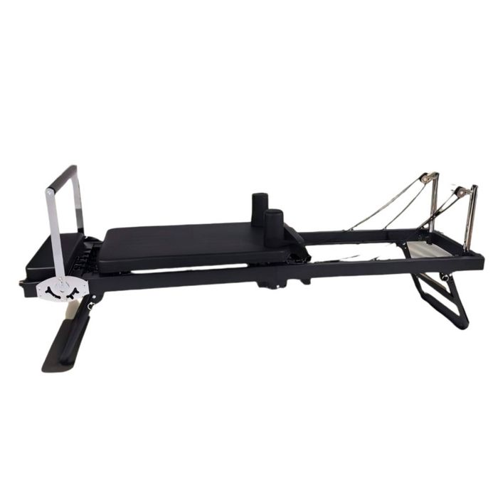 TOPONE Foldable Steel Frame Pilates Reformer Machine Perfect for Home Workouts - Beige/Black - Black