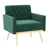Costway Accent Armchair Velvet Sofa Lounge Chair W/button Tufted Back - Green