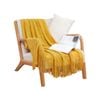 SOGA Yellow Diamond Pattern Knitted Throw Blanket