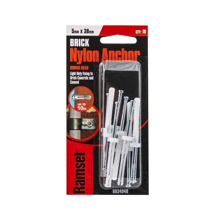 Ramset 5 x 38mm Nylon Anchor Round Heads