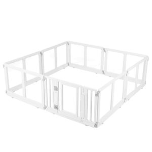 Costway Dog Pet Fence Sport Play Pen Fence-White