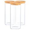 Argon Tableware Glass Storage Jar - Cork Lid - 1.5 Litre - 3x Modern Round Scandi Organisation Container Glass Jar