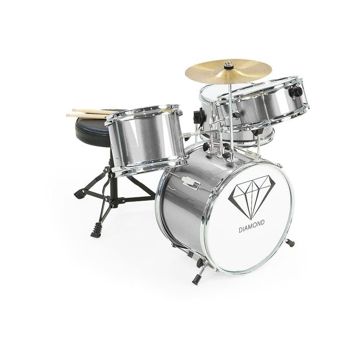 Childrens 4pc Drum Kit - Silver