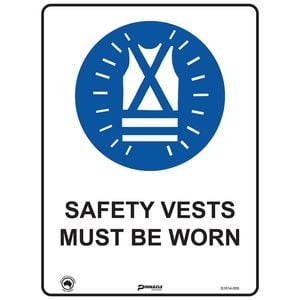 Pinnacle 400 x 300mm Metal Safety Vests Must Be Worn Sign