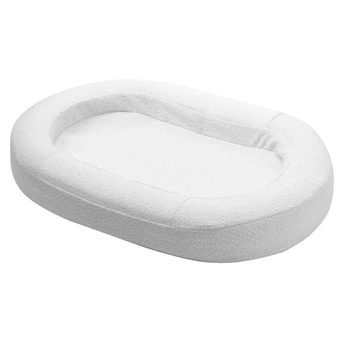 Charlie's Marlo Orthopedic Bolster Boucle Dog Bed White 100x65cm Medium