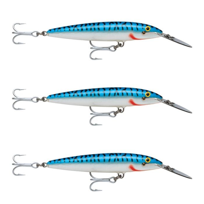 3x Rapala 18cm Countdown Magnum Sinking Trolling Fishing Lures - Silver Mckrl