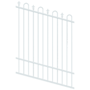 ProtectorAl 350 - 1200 x 1500mm Pearl White Raked Up to 15º Loop And Spear Top Pool Fence Panel