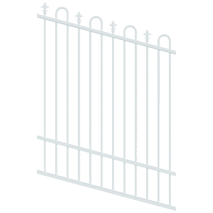 ProtectorAl 350 - 1200 x 1500mm Pearl White Raked Up to 15º Loop And Spear Top Pool Fence Panel