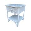Breeze Lovina Natural Rattan One Drawer Bedside Table Solid White