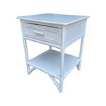 Breeze Lovina Natural Rattan One Drawer Bedside Table Solid White