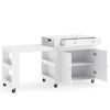 Costway Rolling Kitchen Cart Trolley Cabinet on Wheels-White