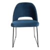Durafurn Denim Velvet Semifreddo Chair with Black Sled Base