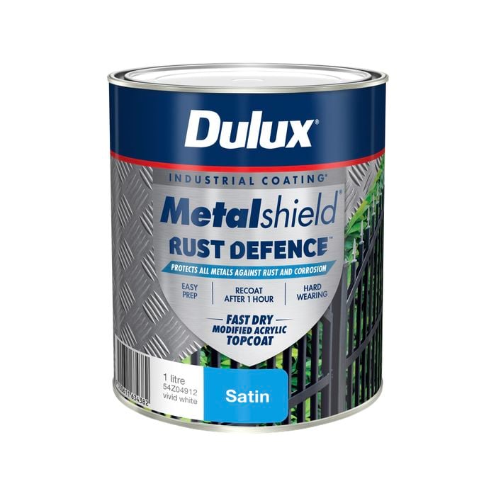 Dulux 1L Vivid White Satin Metalshield Rust Defence