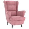 vidaXL Armchair Single Sofa Upholstered Armchair Living Room Office Pink Velvet