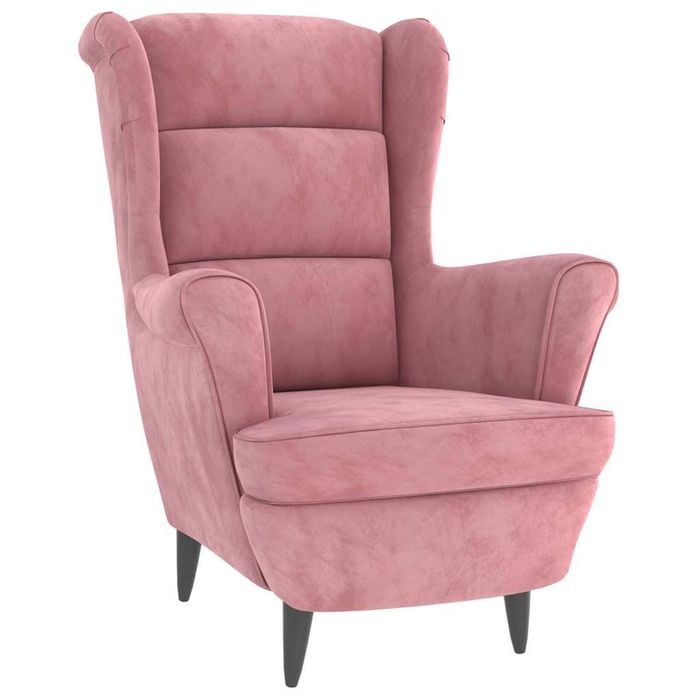 vidaXL Armchair Single Sofa Upholstered Armchair Living Room Office Pink Velvet