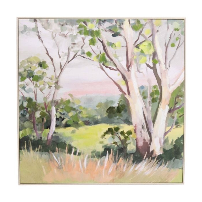 Lvd Hand-finished Wood Framed Canvas Landscape Print Home Decor 100x100cm