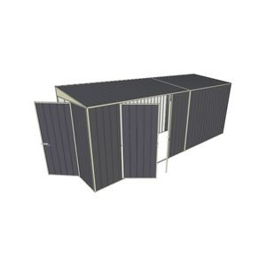 Build-a-Shed 1.5 x 5.2 x 2m Double Hinged Side Door Skillion Shed - Grey