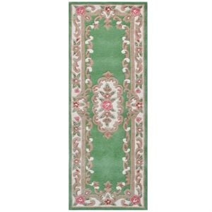 Traditional Handmade Wool Rug-Avolon-Pista Green-67x210cm