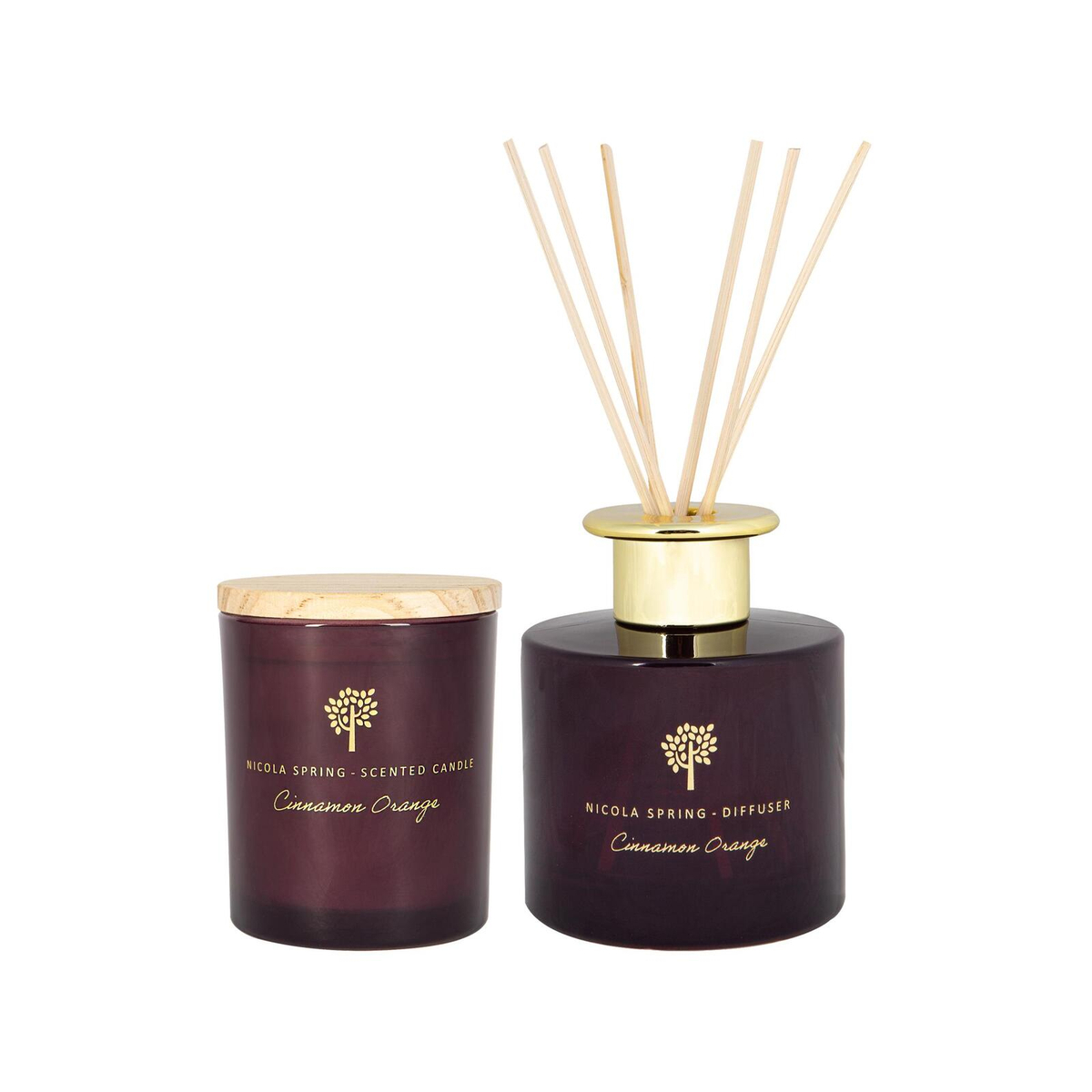 Nicola Spring Scented Candle & Reed Diffuser Set 130g - Cinnamon ...