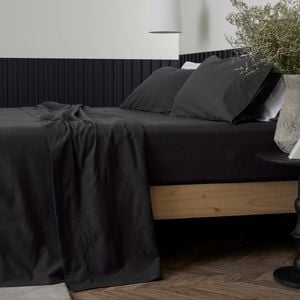 Bedding Co. Flannelette Sheet Set 100% Organic Cotton Charcoal Single