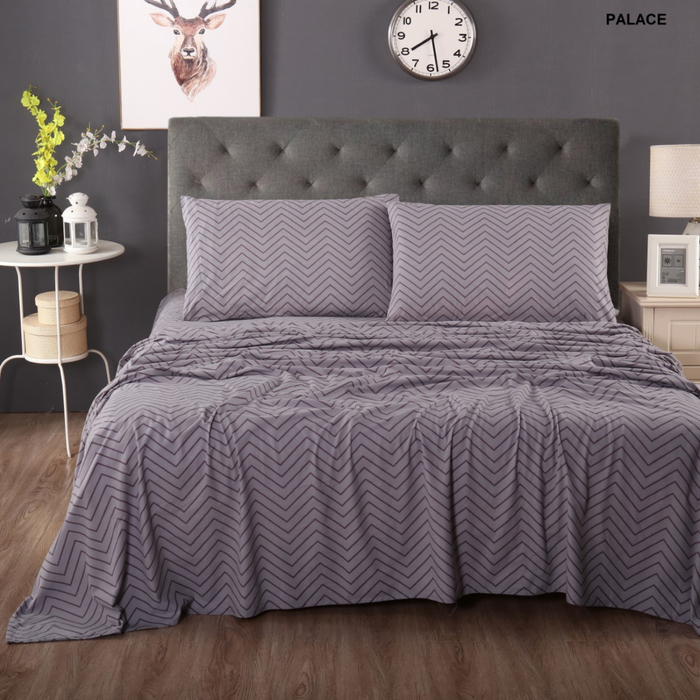 Ramesses Ultra Soft Micro Flannelette Sheet Set -Printed Palace