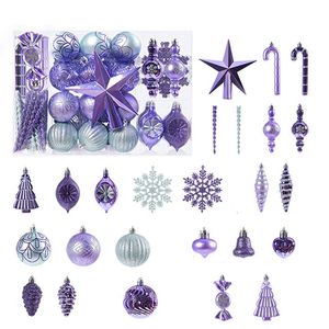 Catzon 88 Pcs Christmas Balls Ornaments with Hang Rope-Purple